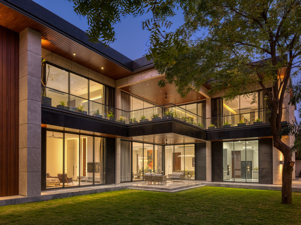 L-shaped house