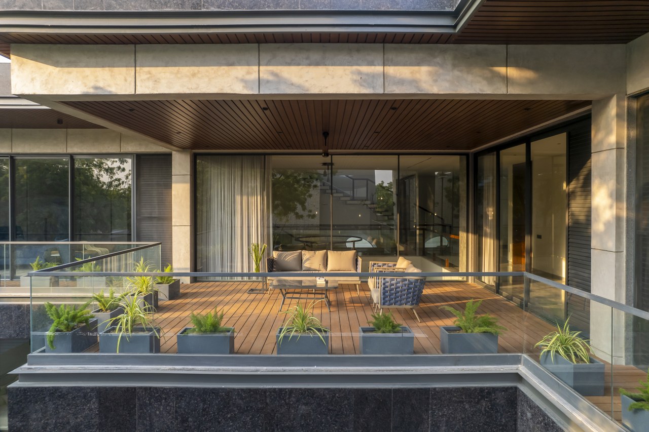 L-shaped house